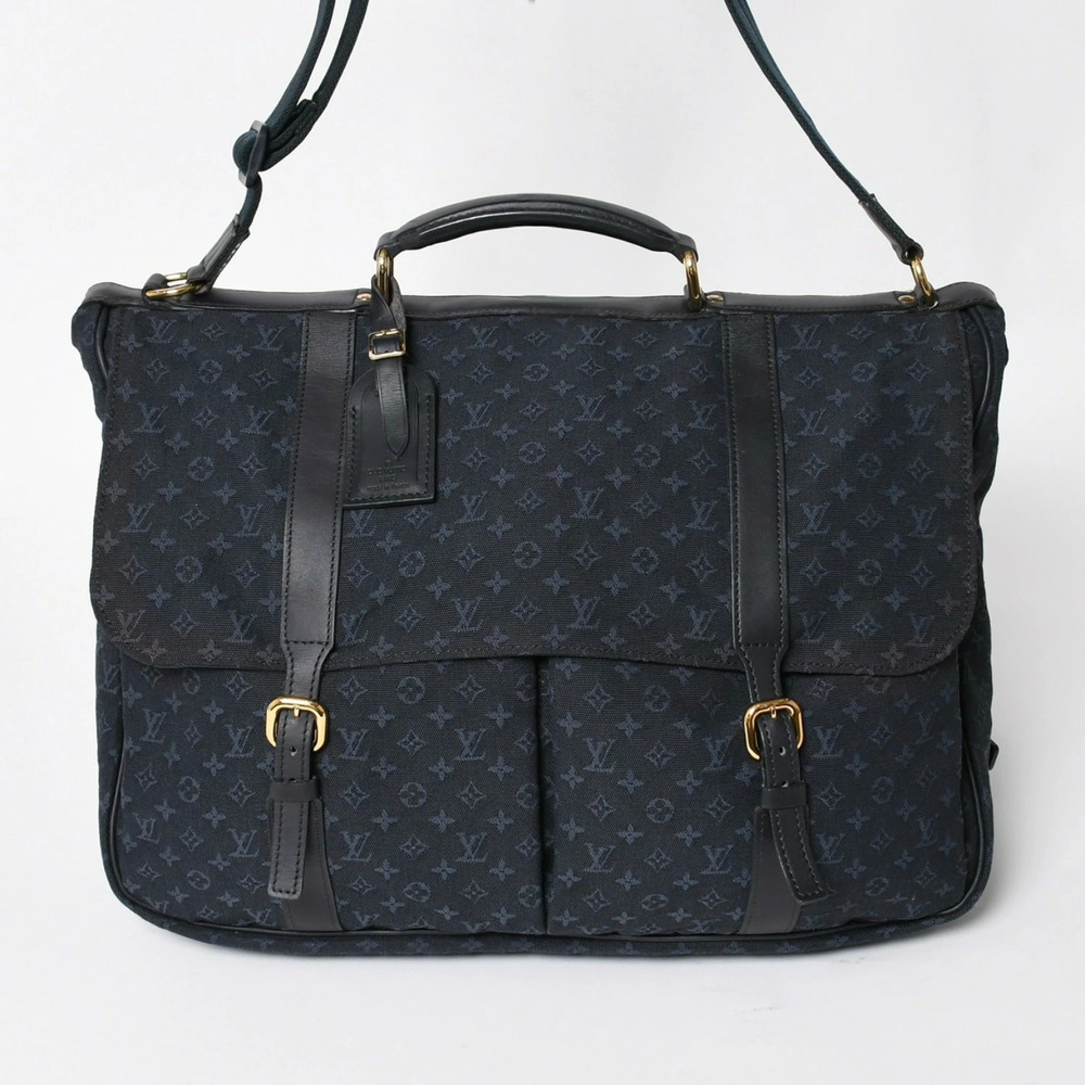 LOUIS VUITTON Dunise Monogram Shoulder Bag Navy Blue
